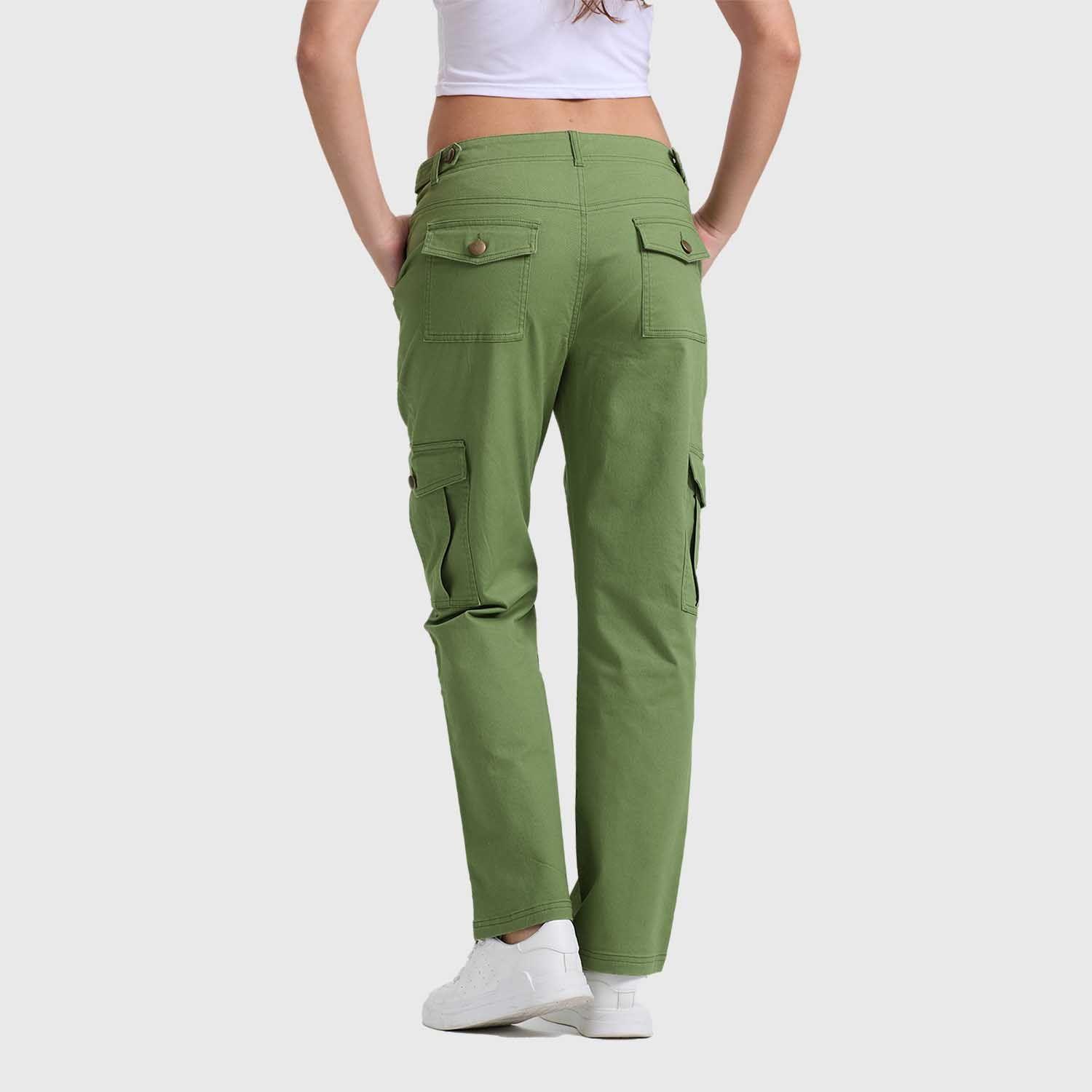 Pantalón Mujer Semi Recto Gabardina Verde Fashion's Park-2
