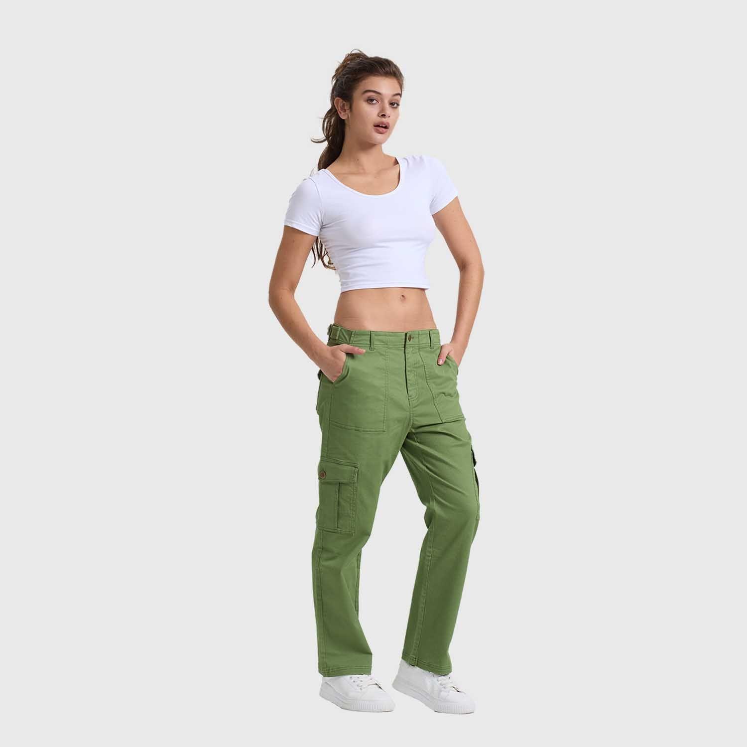Pantalón Mujer Semi Recto Gabardina Verde Fashion's Park-3