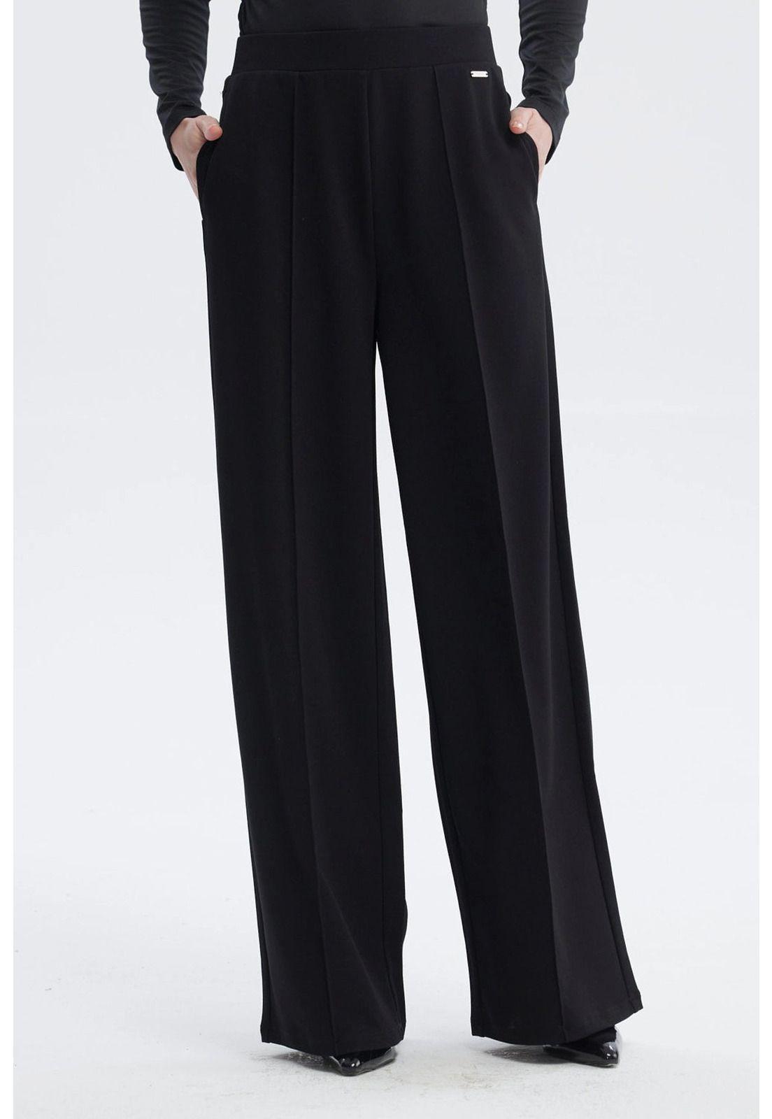 Pantalón Mujer Calce Recto Negro - V-0