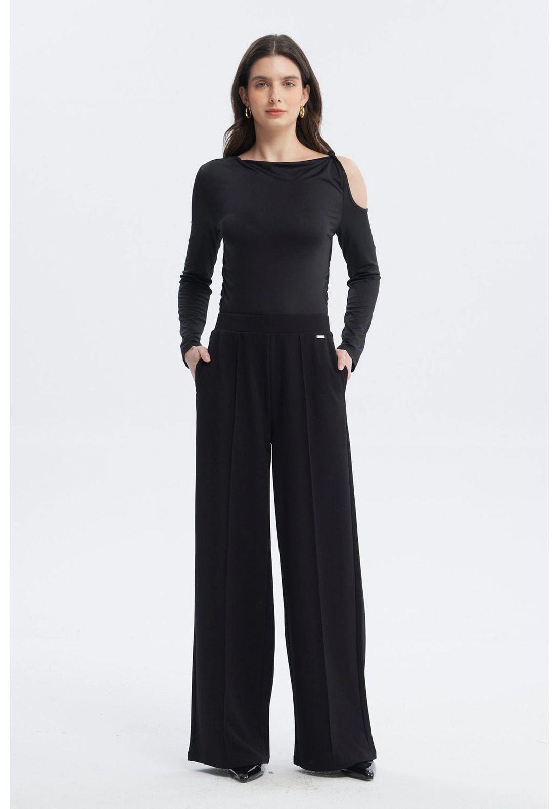 Pantalón Mujer Calce Recto Negro - V-3