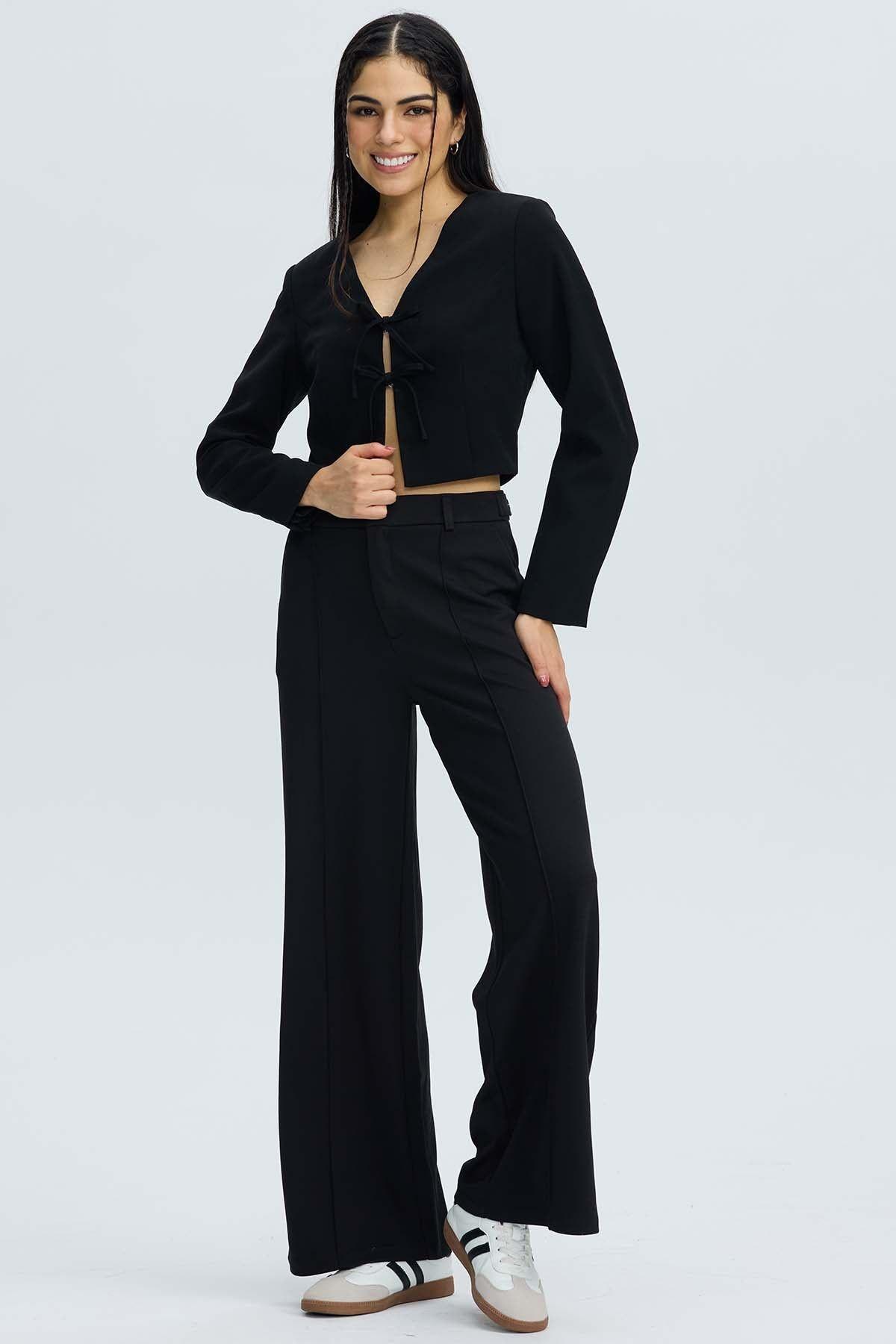 Blazer Mujer Lacito Negro-3