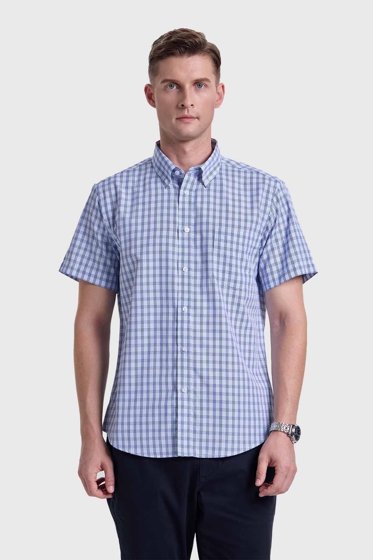 Camisa Hombre Casual Celeste-0