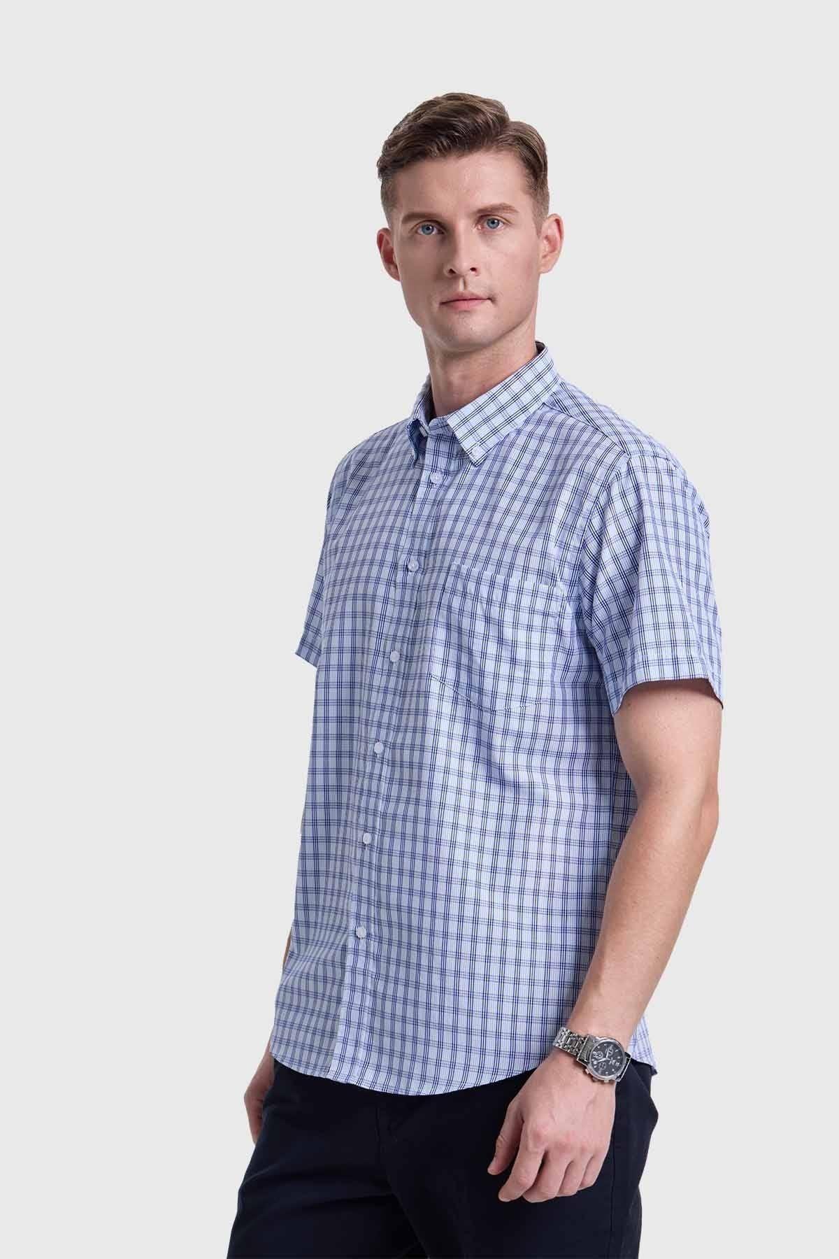 Camisa Hombre Casual Celeste-1