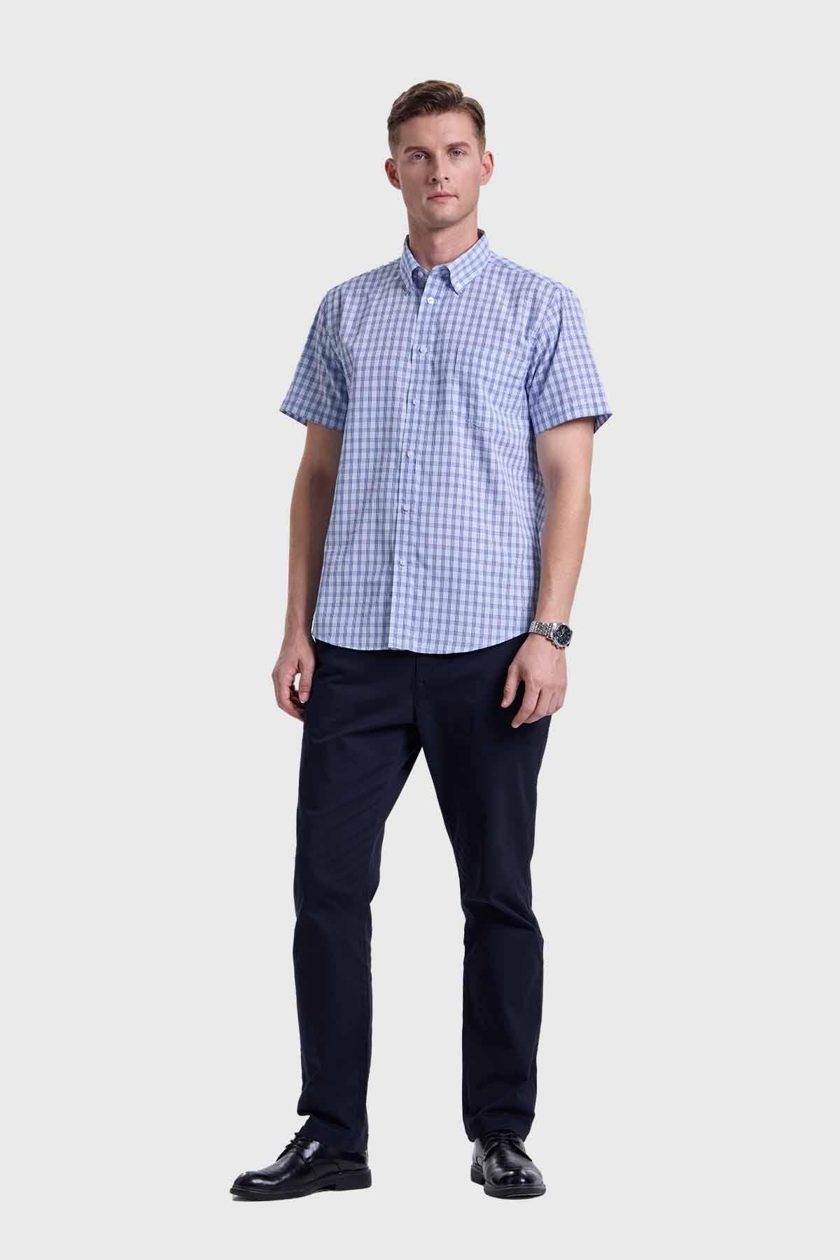 Camisa Hombre Casual Celeste-3