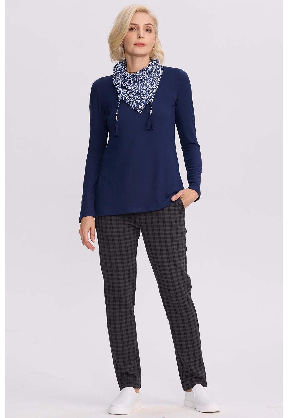 Sweater Mujer Con Pañuelo Azul-3