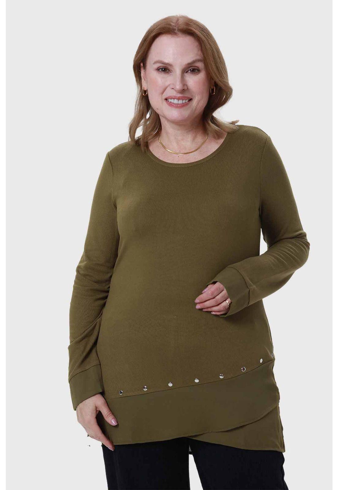 Polera Mujer Tejida Verde-0