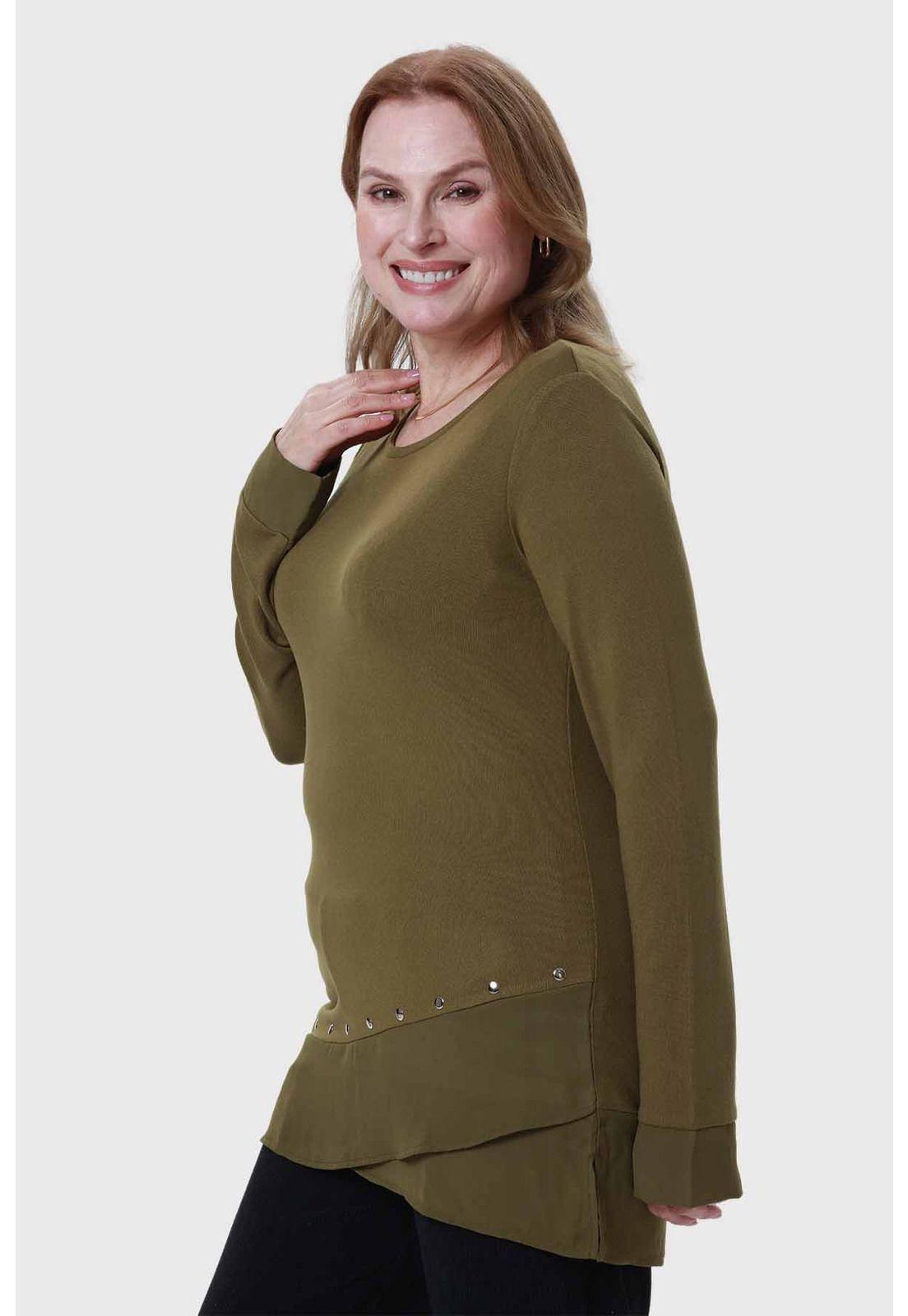 Polera Mujer Tejida Verde-1