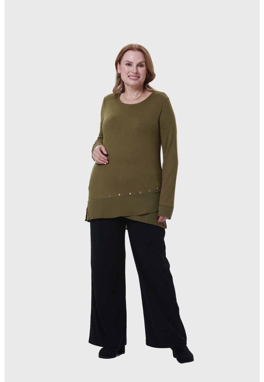 Polera Mujer Tejida Verde-3