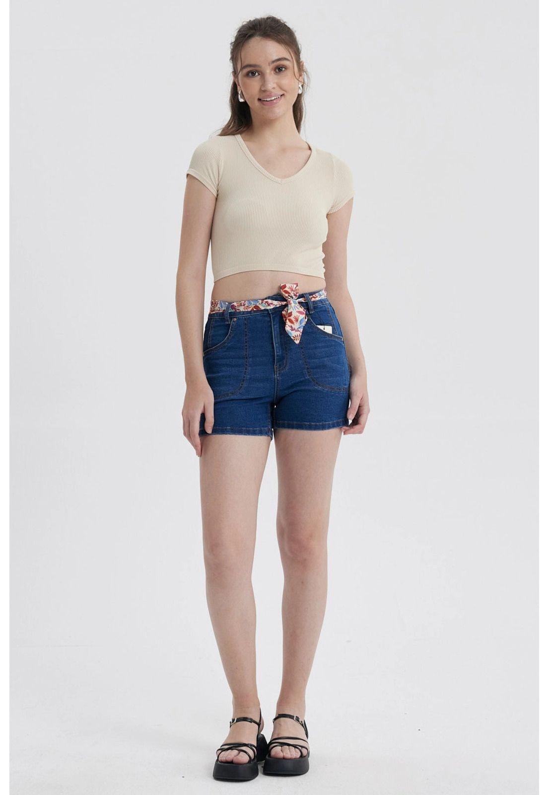 Polera Mujer Crop Sin Costura Gris Melange-3