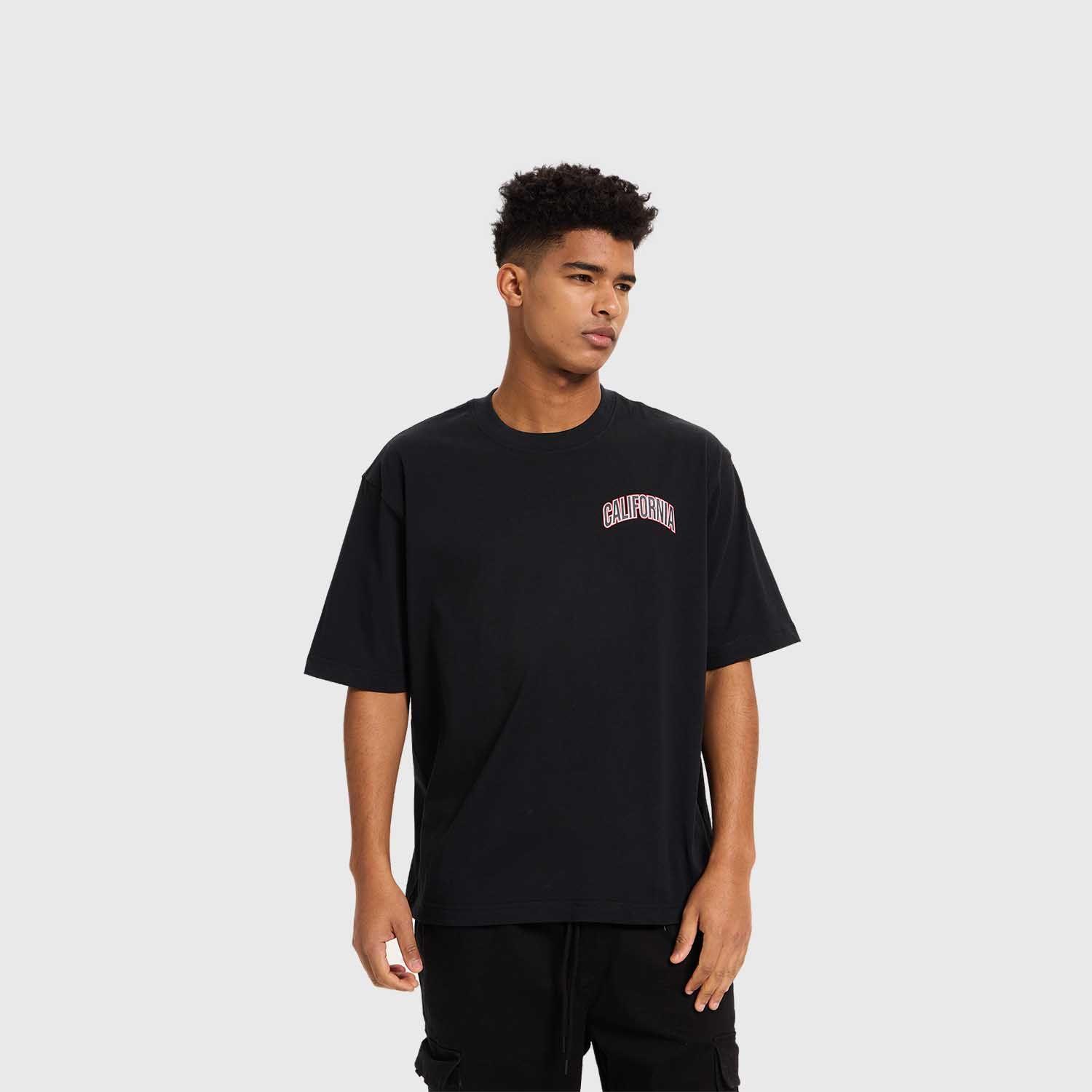 Polera Hombre Print Flamas Negro Fashion's Park-1