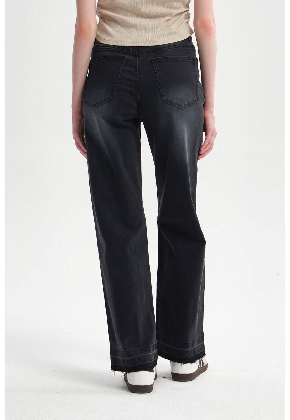 Jeans Mujer Calce Recto Negro-2