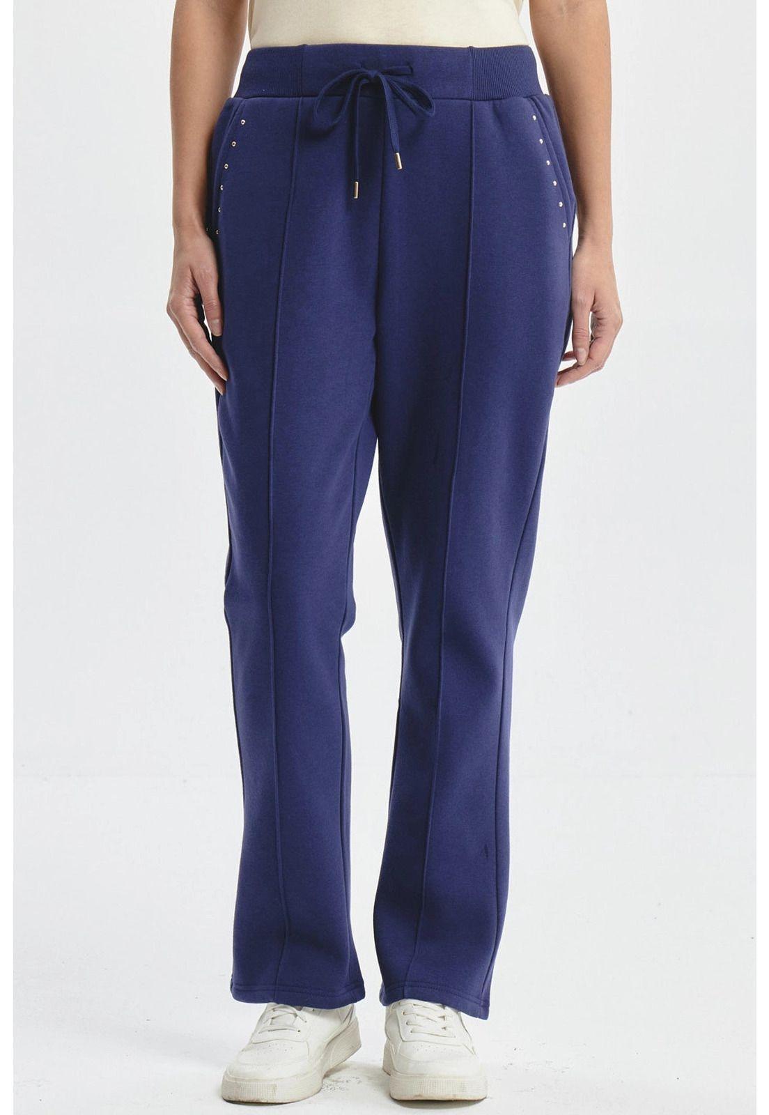 Pantalón Buzo Mujer Clásico Flare Azul-0