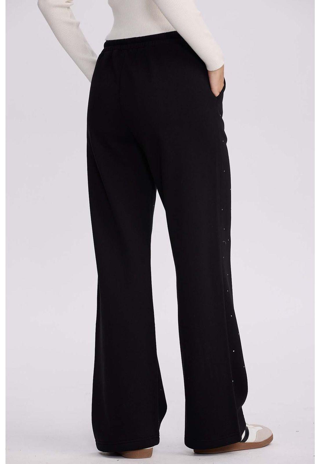 Pantalón Buzo Mujer Strass Negro-2