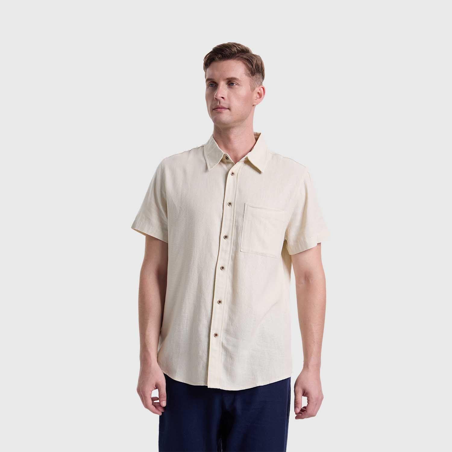Camisa Hombre Lino Crudo Fashions Park-1