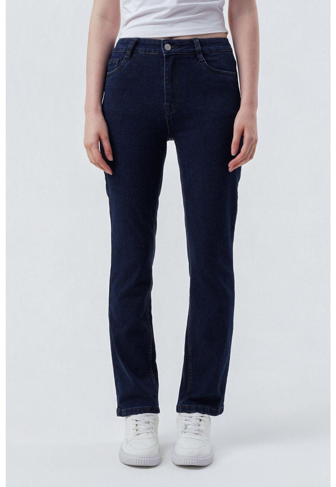 Jeans Mujer Slim Azul Oscuro-0