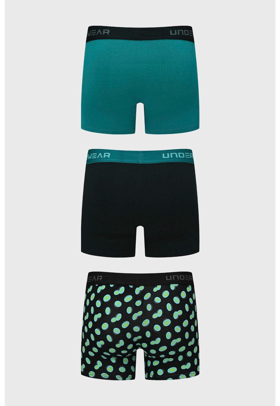 Bóxer Hombre Tripack Liso Turquesa - lll-1