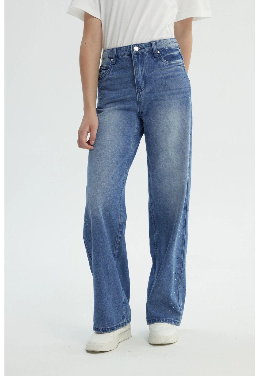 Jeans Niña Wide Leg Azul - Xl-0