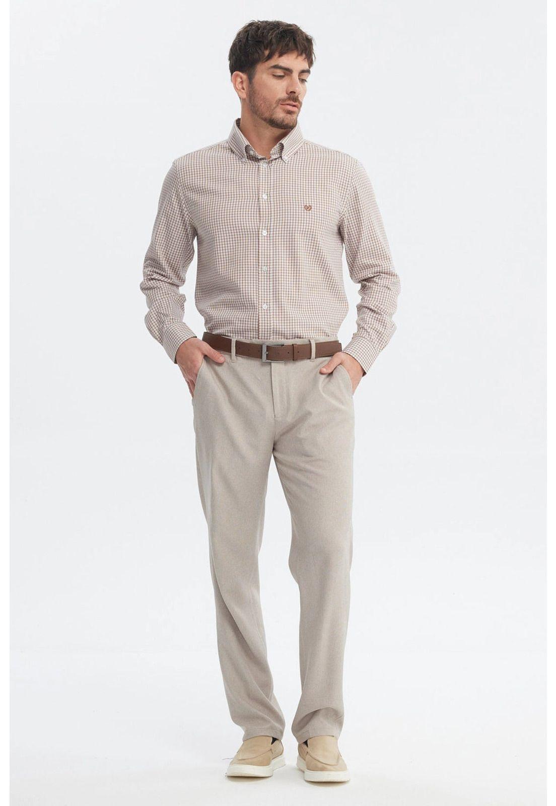 Camisa Hombre Slim Beige-3