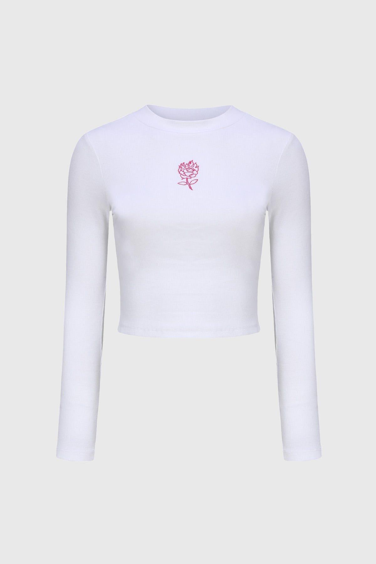 Polera Niña Rib Print Crudo-0
