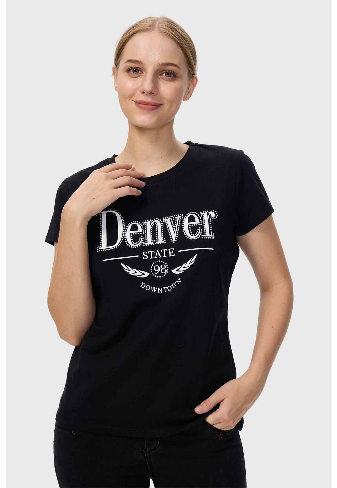 Polera Mujer Básica Print Negro / Gris-1