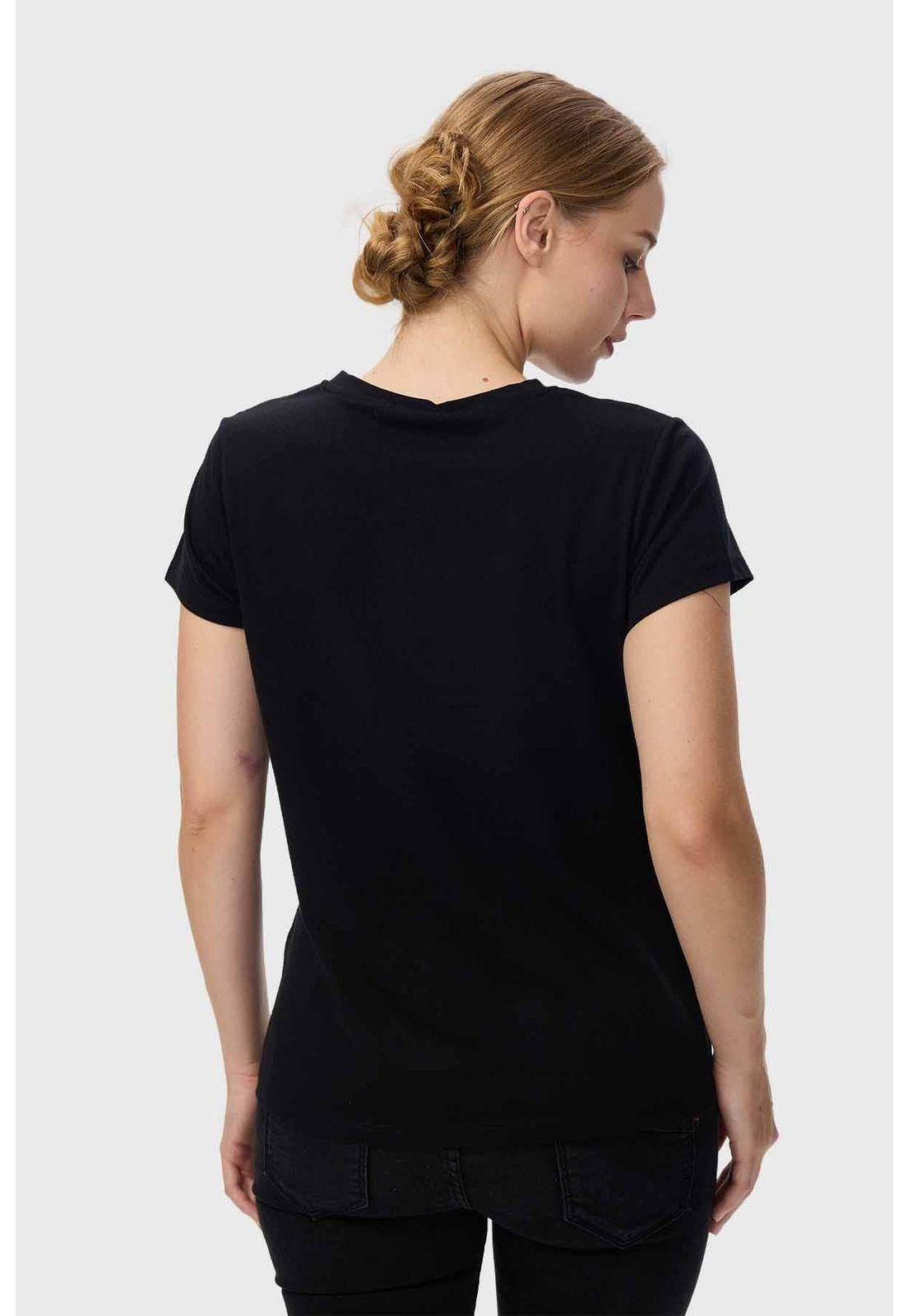 Polera Mujer Básica Print Negro / Gris-2