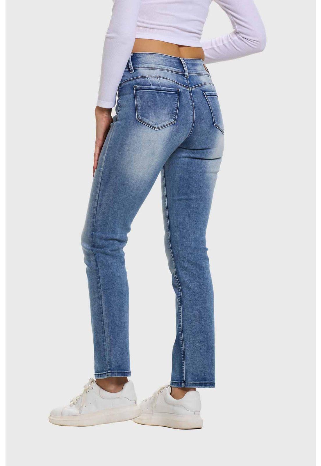 Jeans Mujer Flo Recto Azul - ll-2