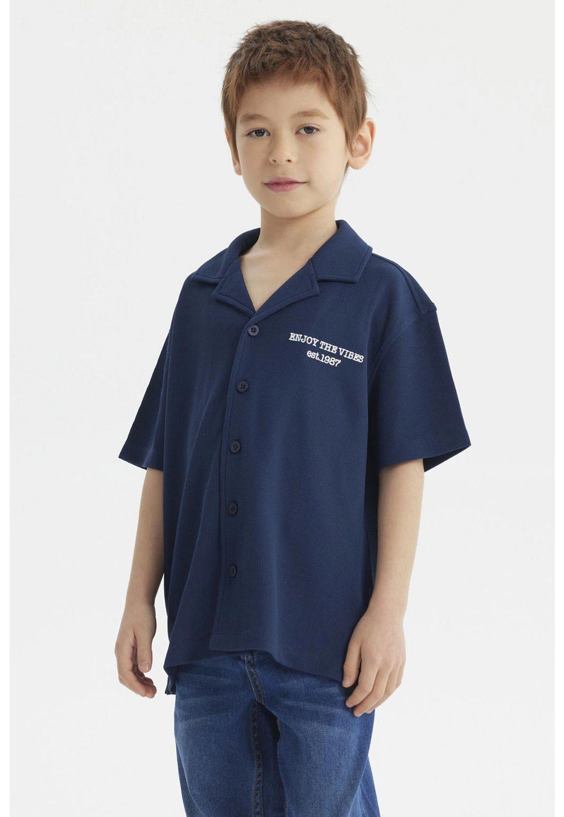 Camisa Niño Teen Azul-2
