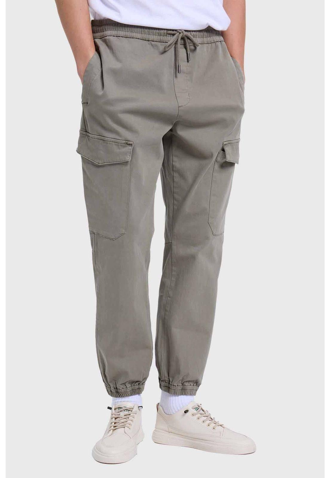 Pantalón Hombre Cargo Gabardina Verde-0