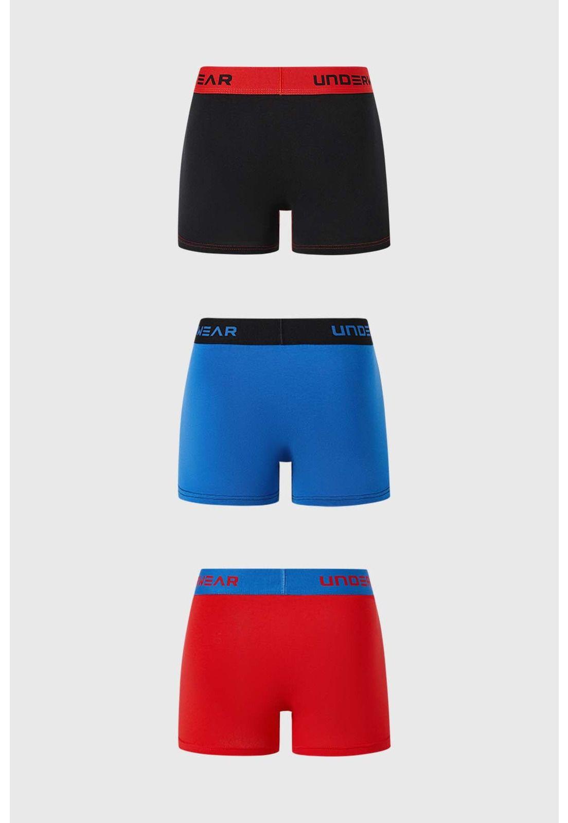 Bóxer Hombre Tripack Corto Rojo-1