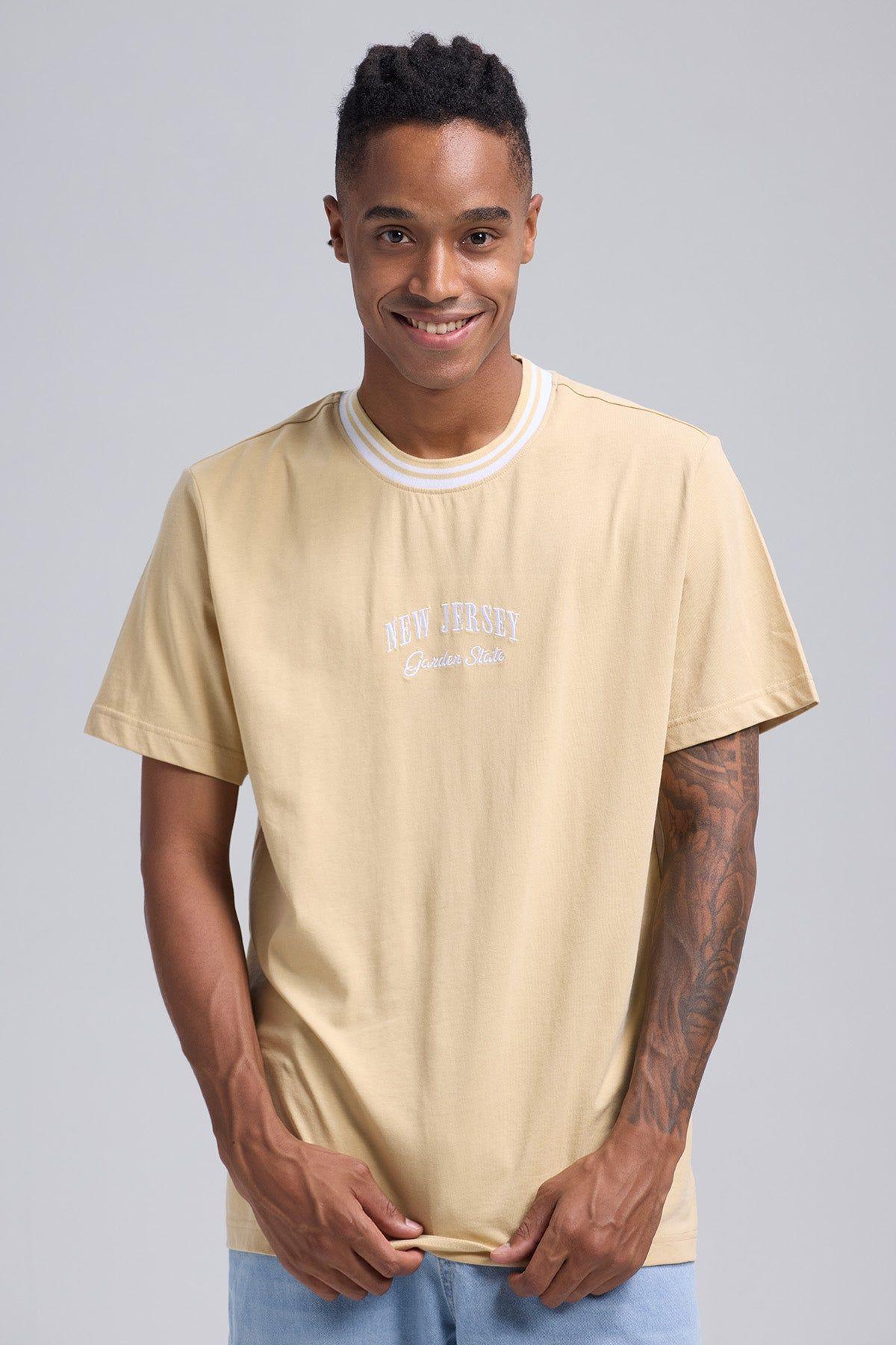 Polera Hombre Print Posicional Beige Oscuro-0