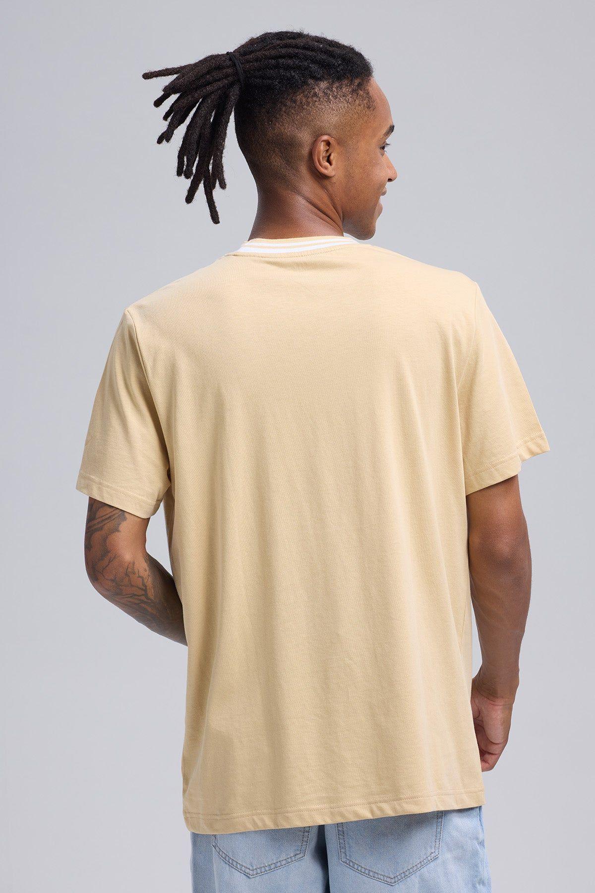 Polera Hombre Print Posicional Beige Oscuro-2
