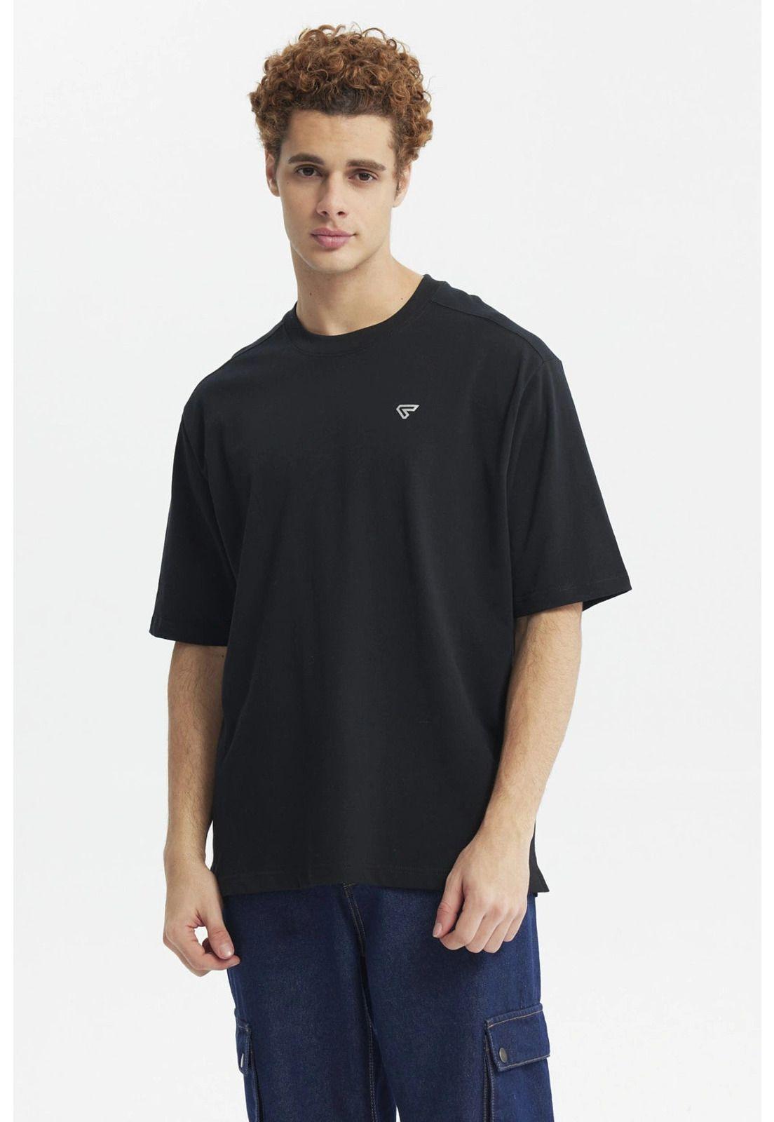 Polera Hombre Label Pecho Negro-0