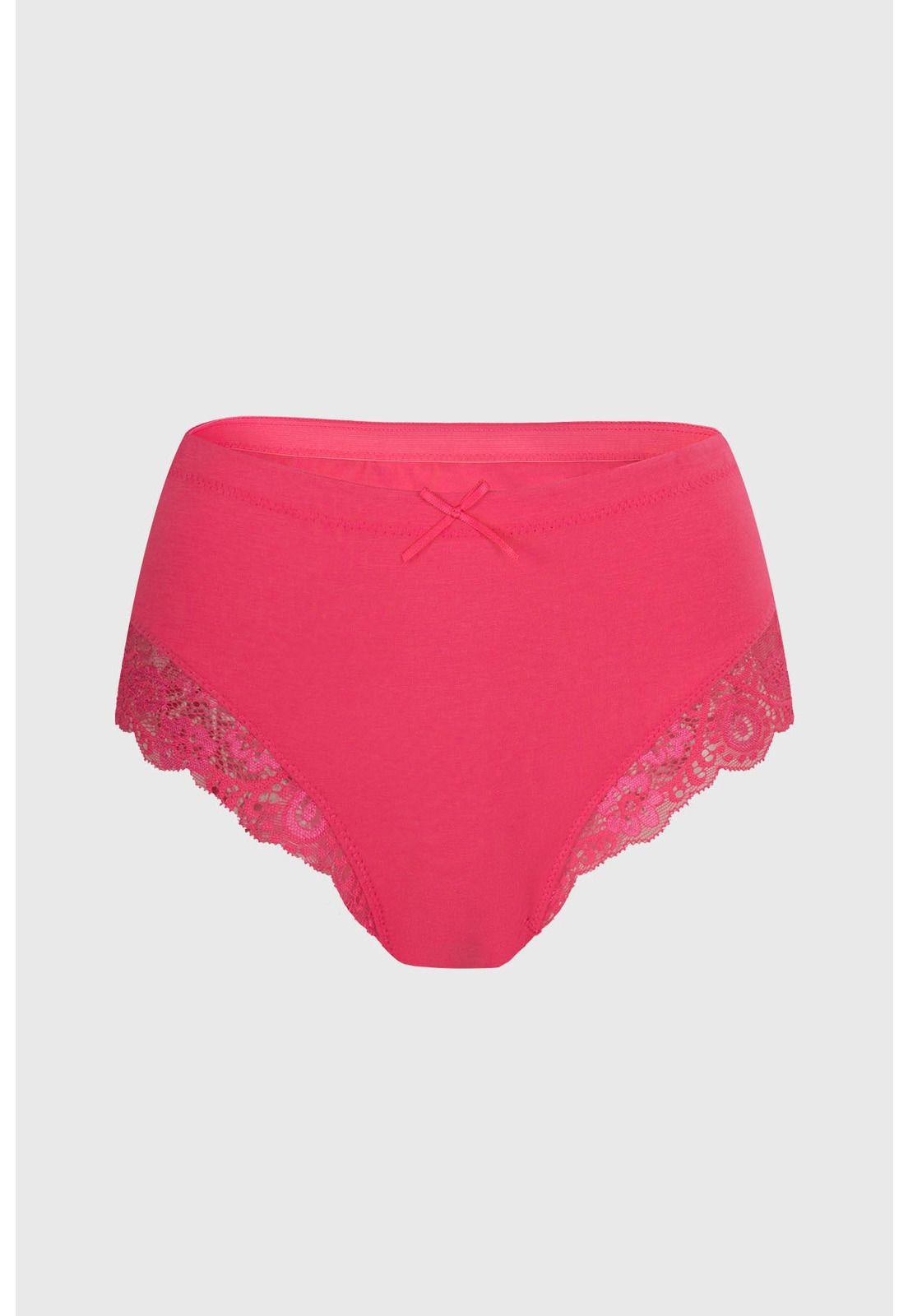 Calzón Mujer Tiro Alto Detalle Encaje Fucsia- ll-0
