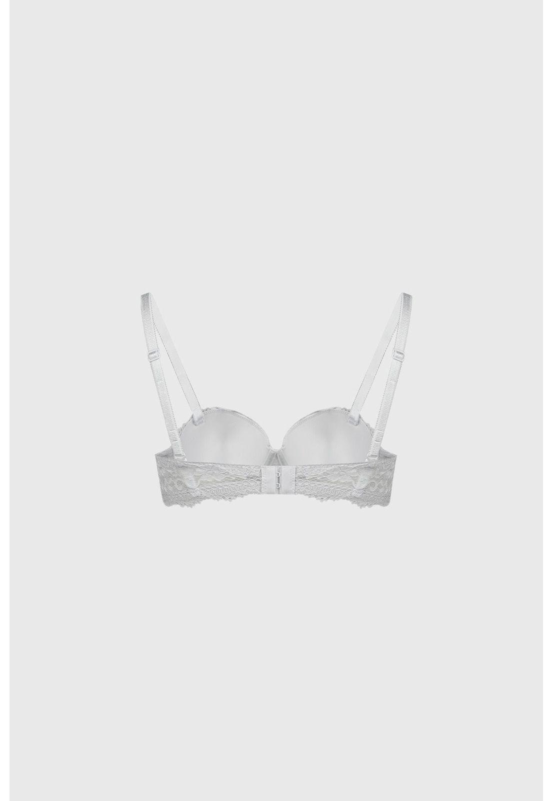 Sostén Mujer Strappless Encaje Blanco-1