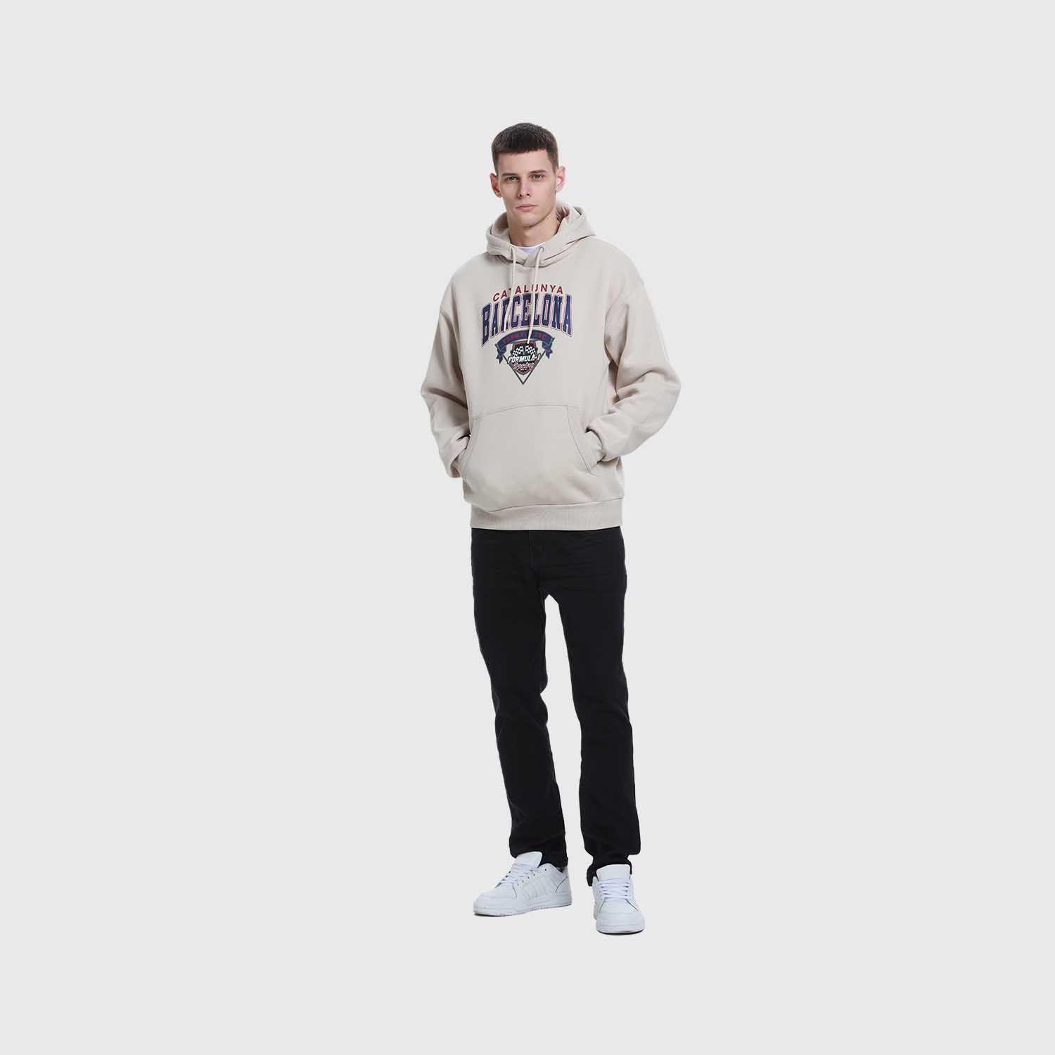 Polerón Hombre Print College Beige Fashion's Park-3