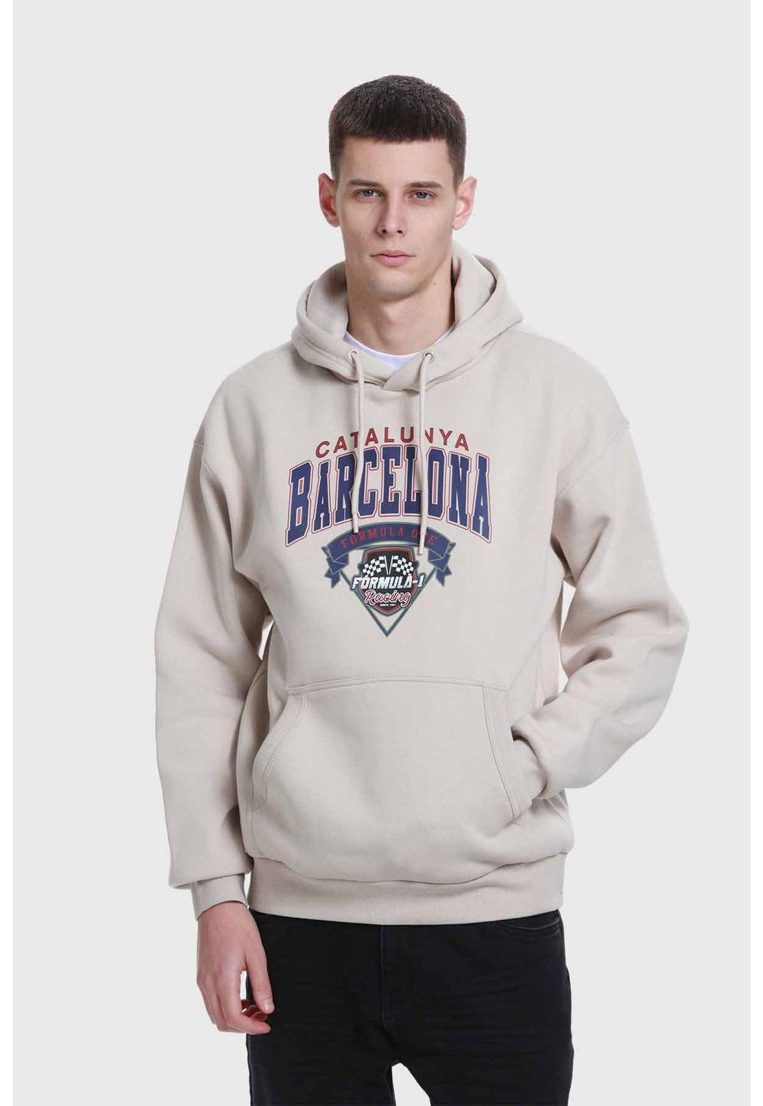 Polerón Hombre Print College Beige - ll-0