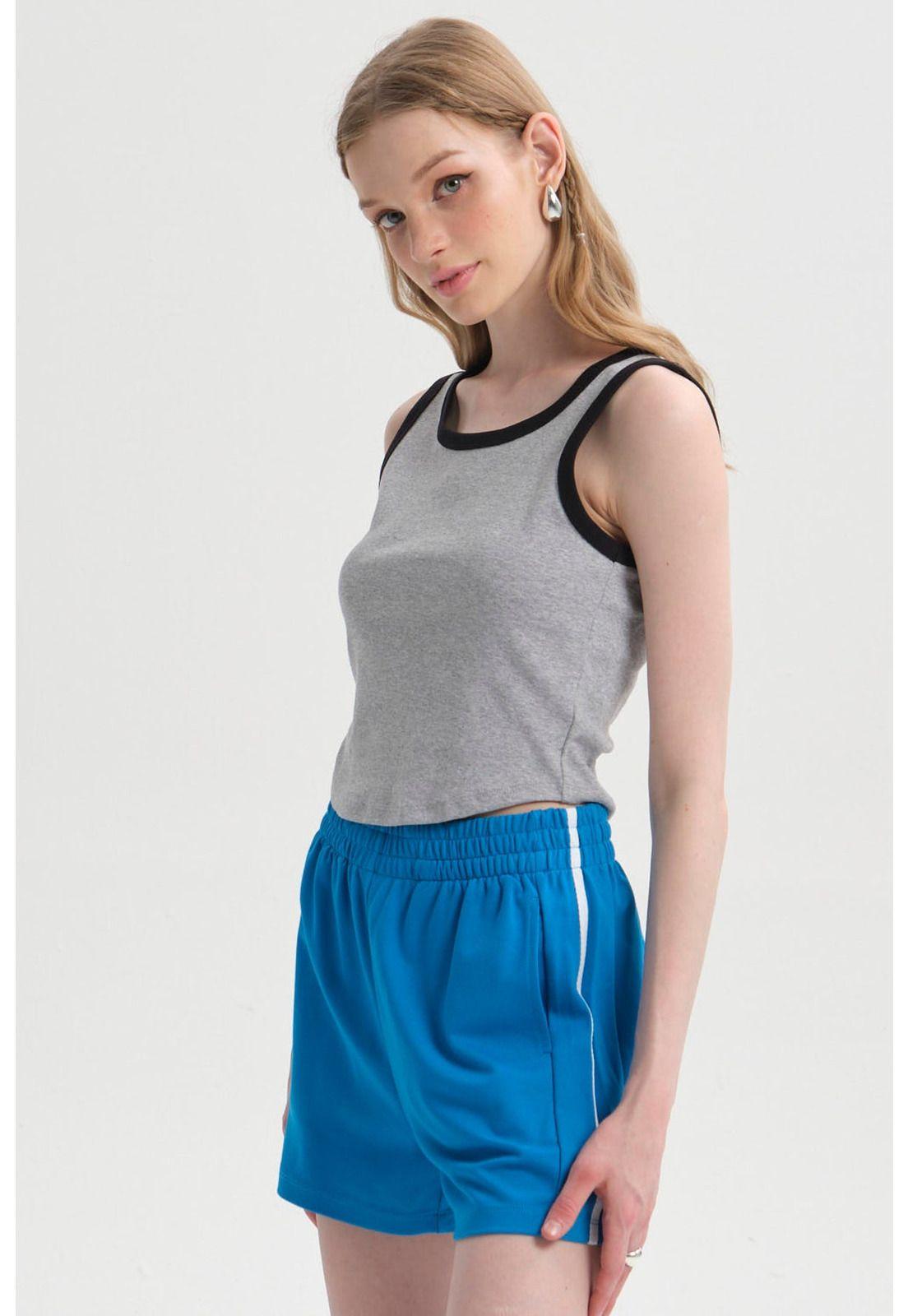 Peto Mujer Contraste Gris Melange-1