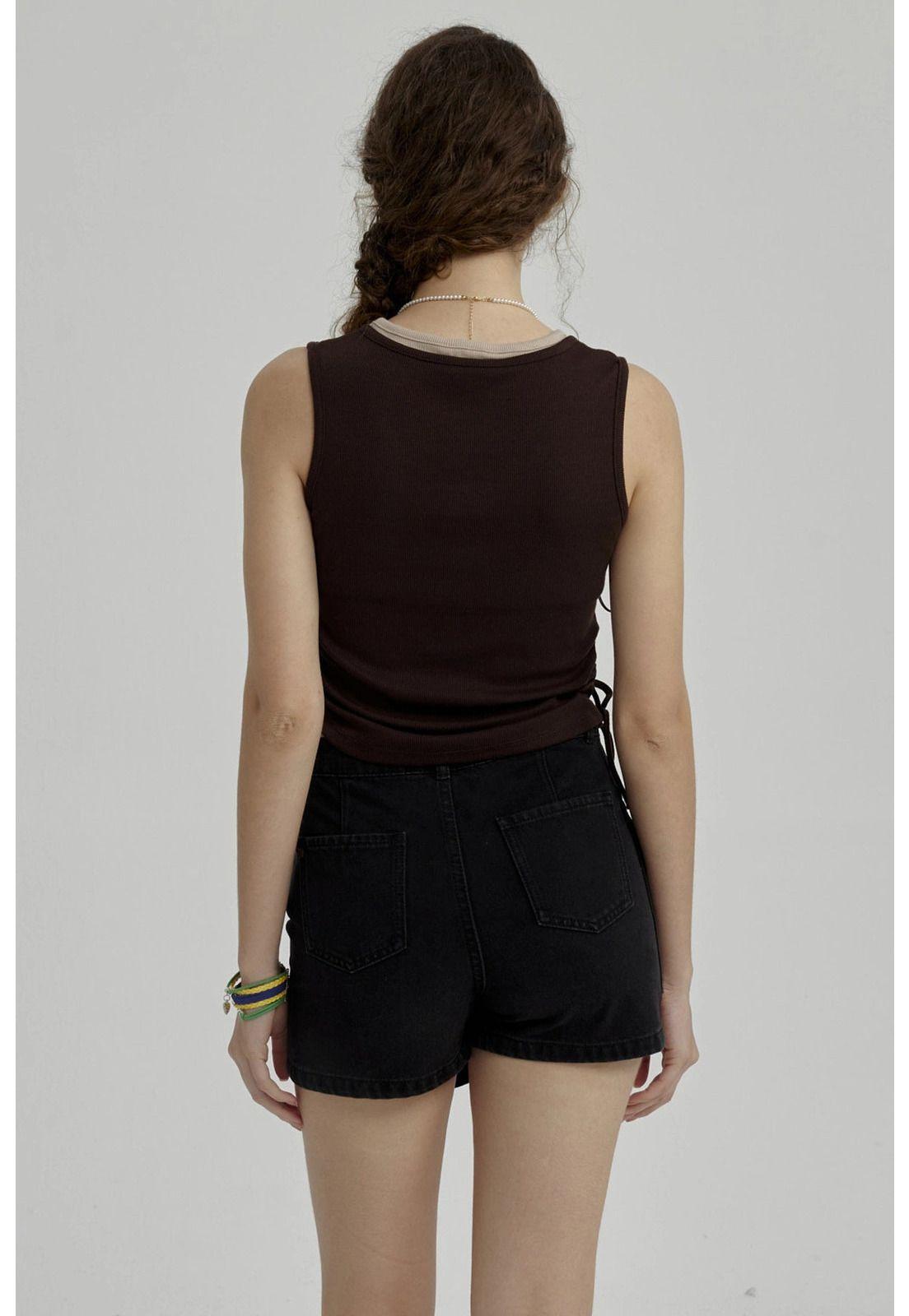 Peto Niña Cuello Doble Y Print Café-6