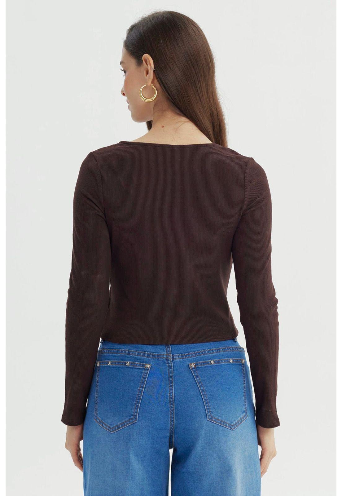 Polera Mujer Ajustado Chocolate - lll-2