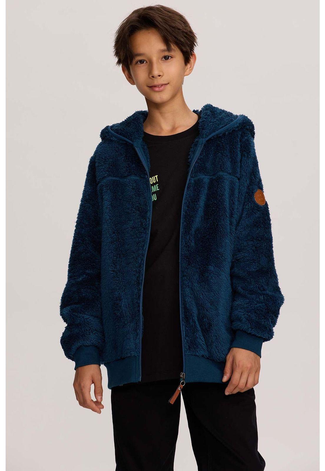 Polar Niño Peludo Azul-0