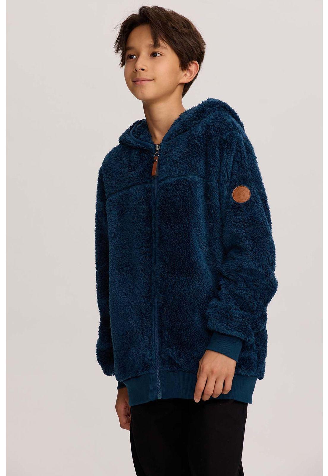 Polar Niño Peludo Azul-1