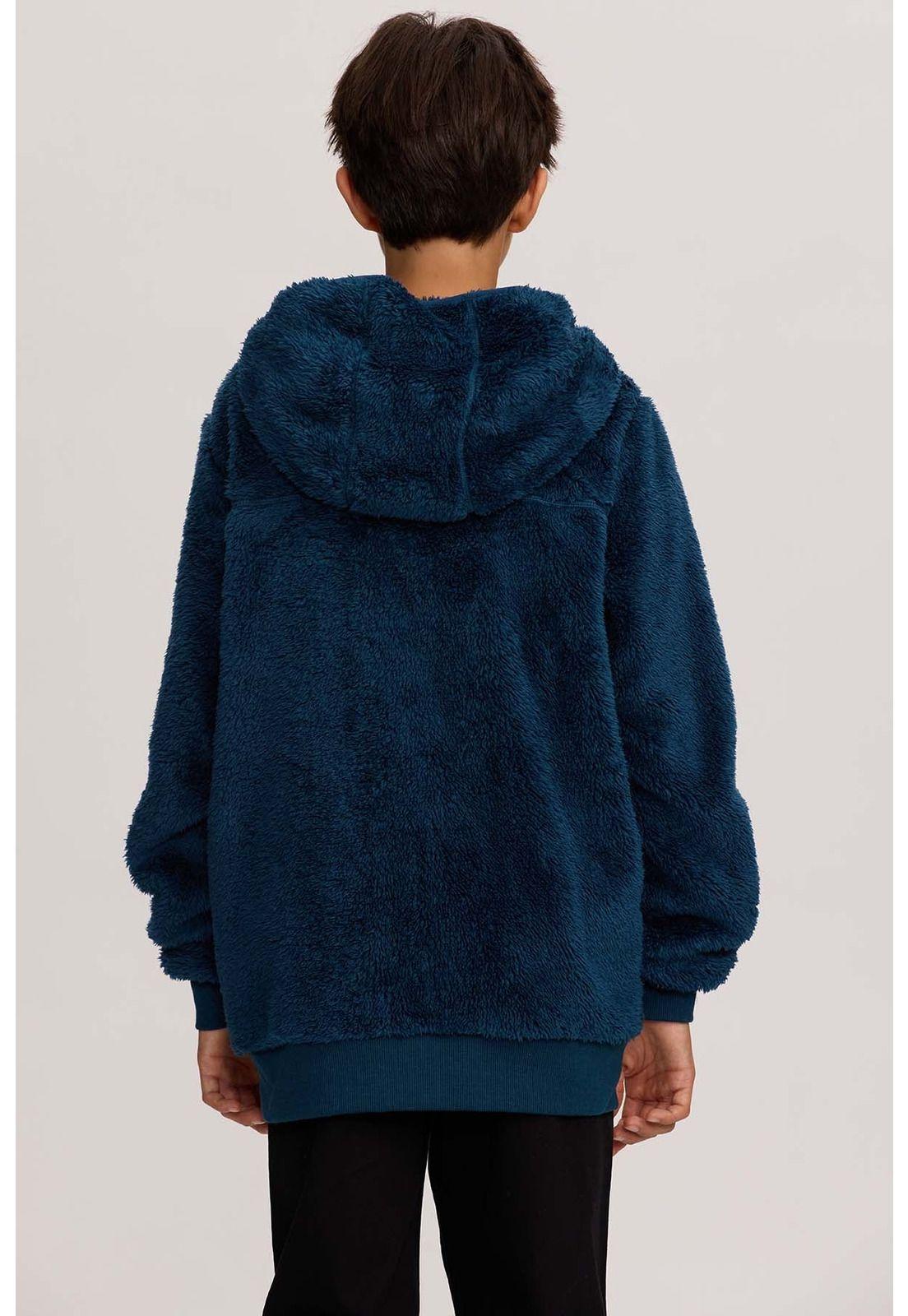 Polar Niño Peludo Azul-2