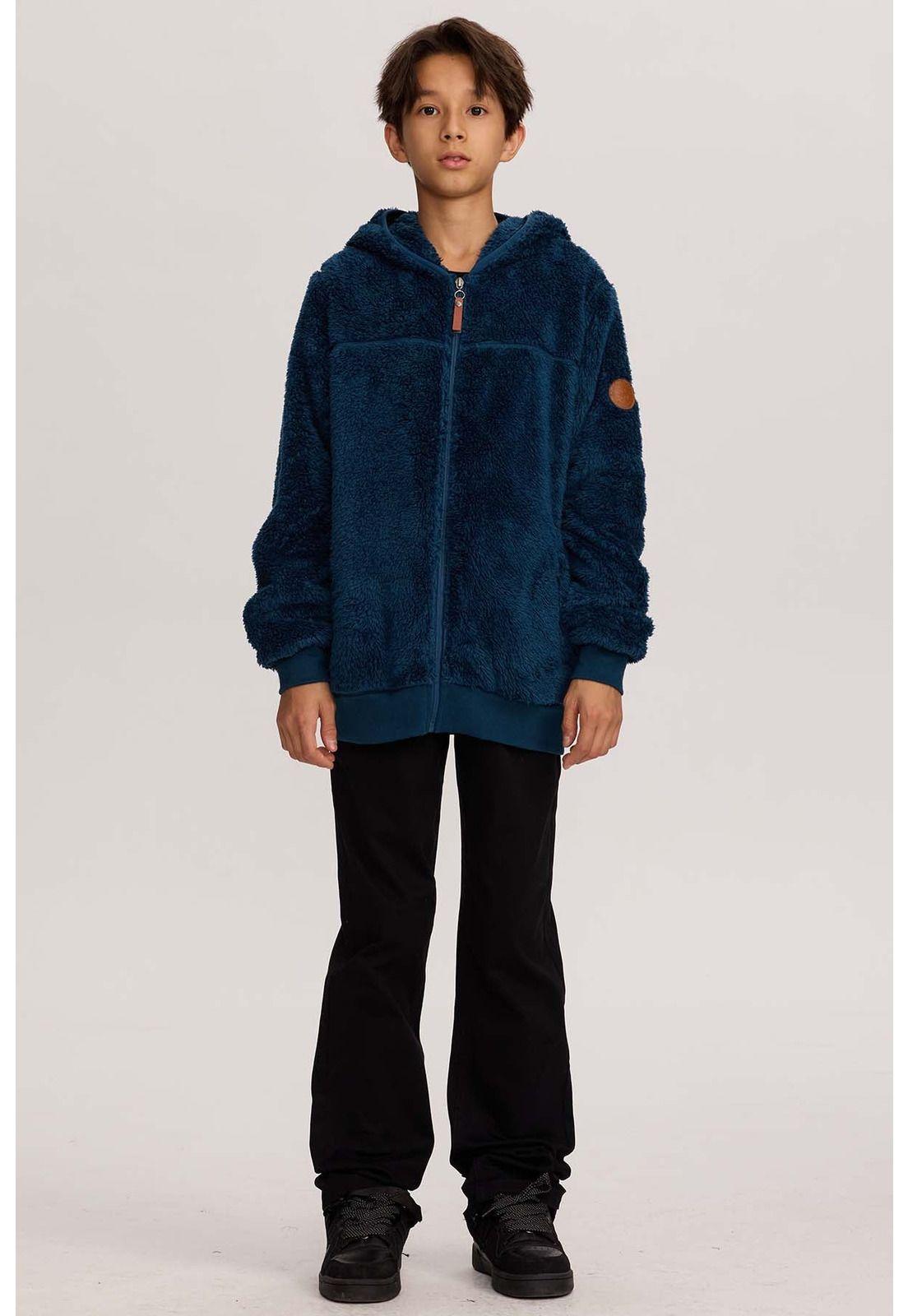 Polar Niño Peludo Azul-3