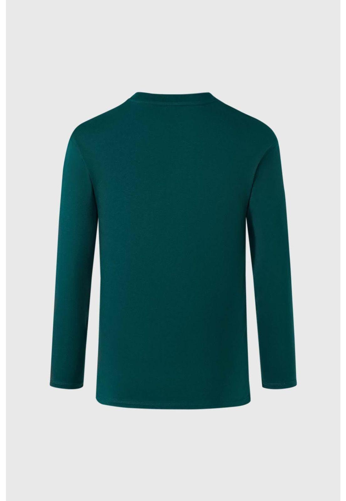 Polera Niño Con Bolsillo Verde-1