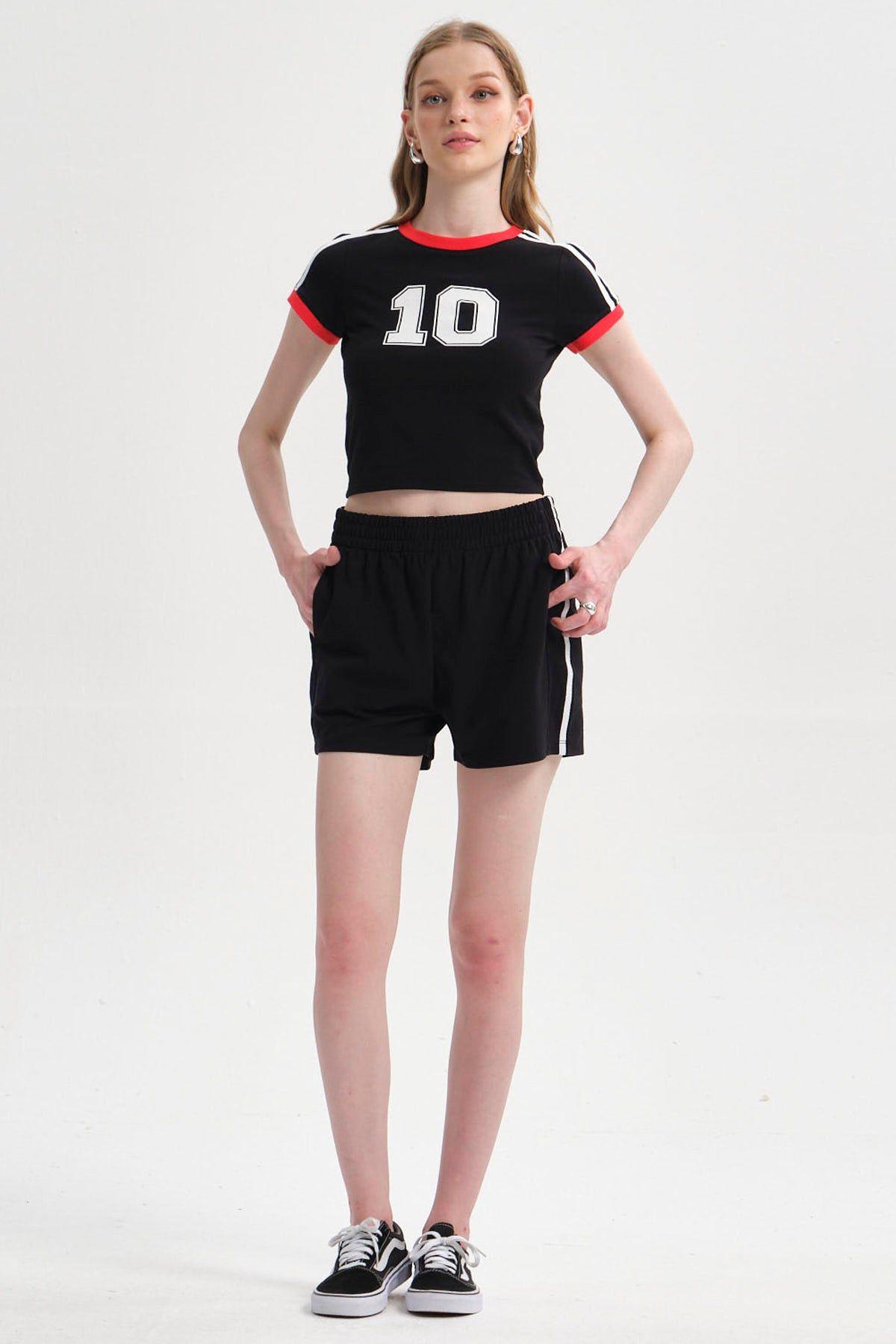 Short Mujer Raya Costado Negro-3
