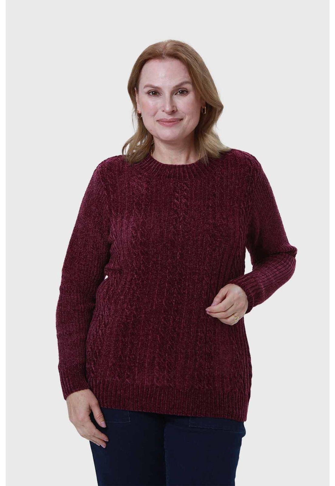 Sweater Mujer Tejido Morado-0