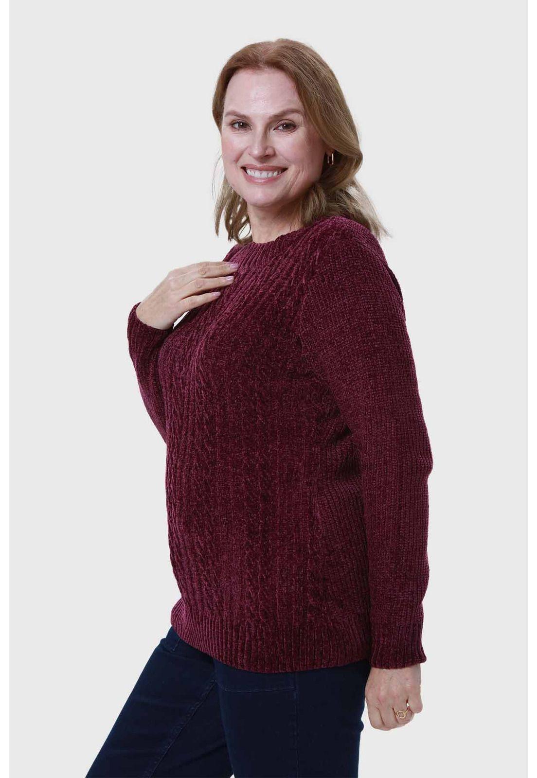 Sweater Mujer Tejido Morado-1