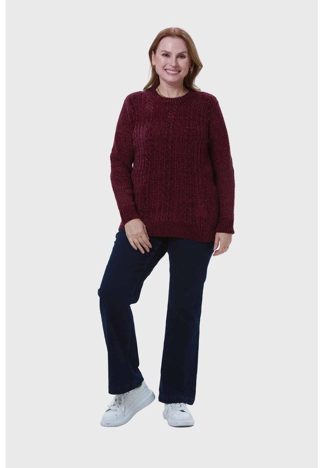 Sweater Mujer Tejido Morado-3