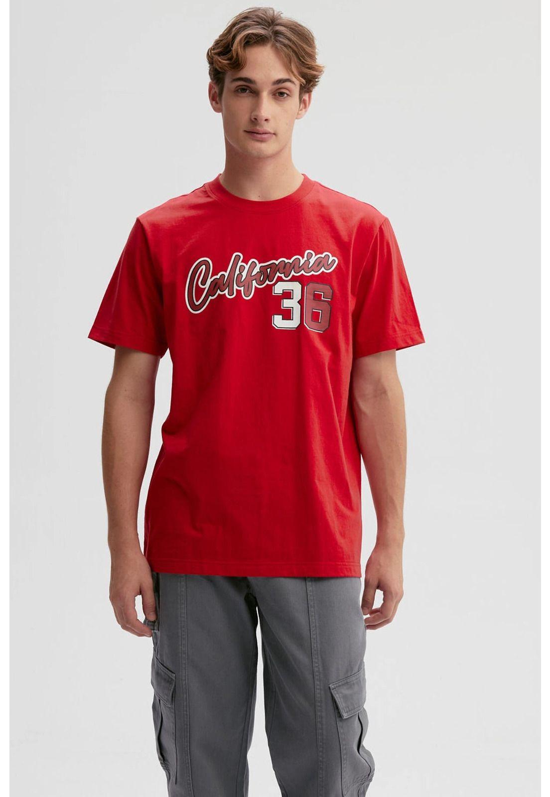 Polera Hombre Print Rojo-0
