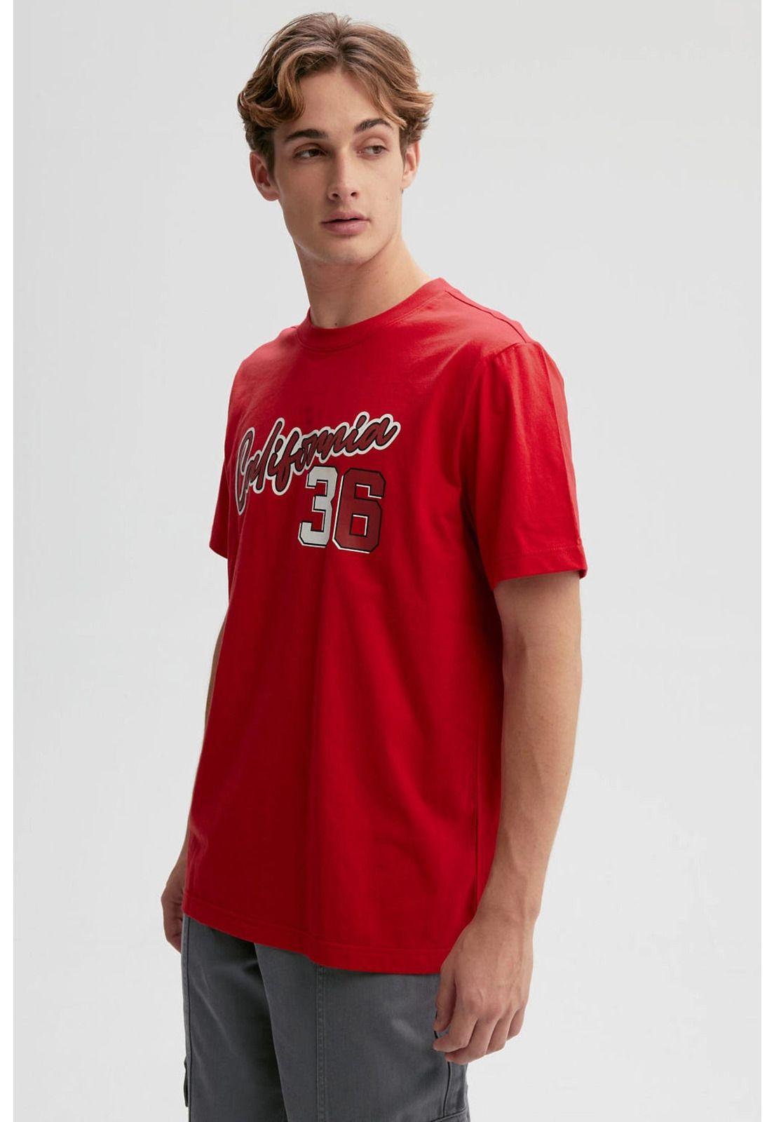 Polera Hombre Print Rojo-1